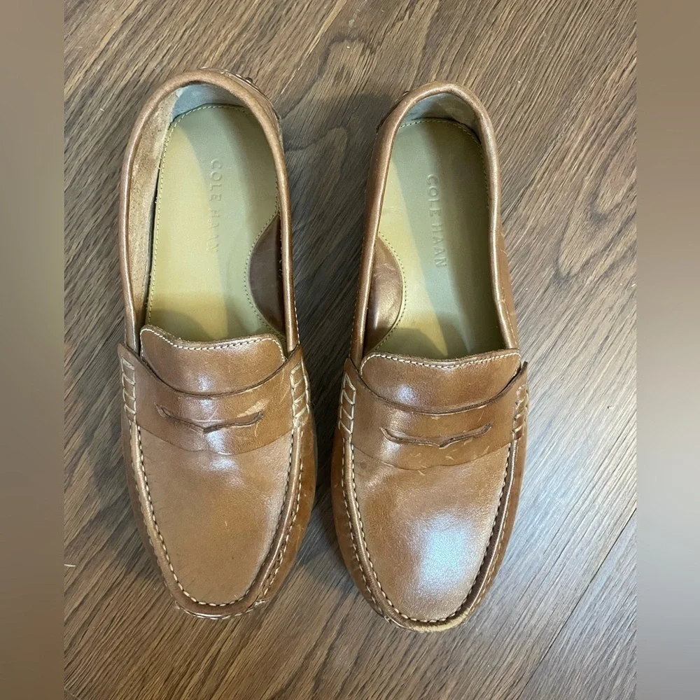 Cole Haan Grant Canoe Brown Leather Penny Loafers Size 8